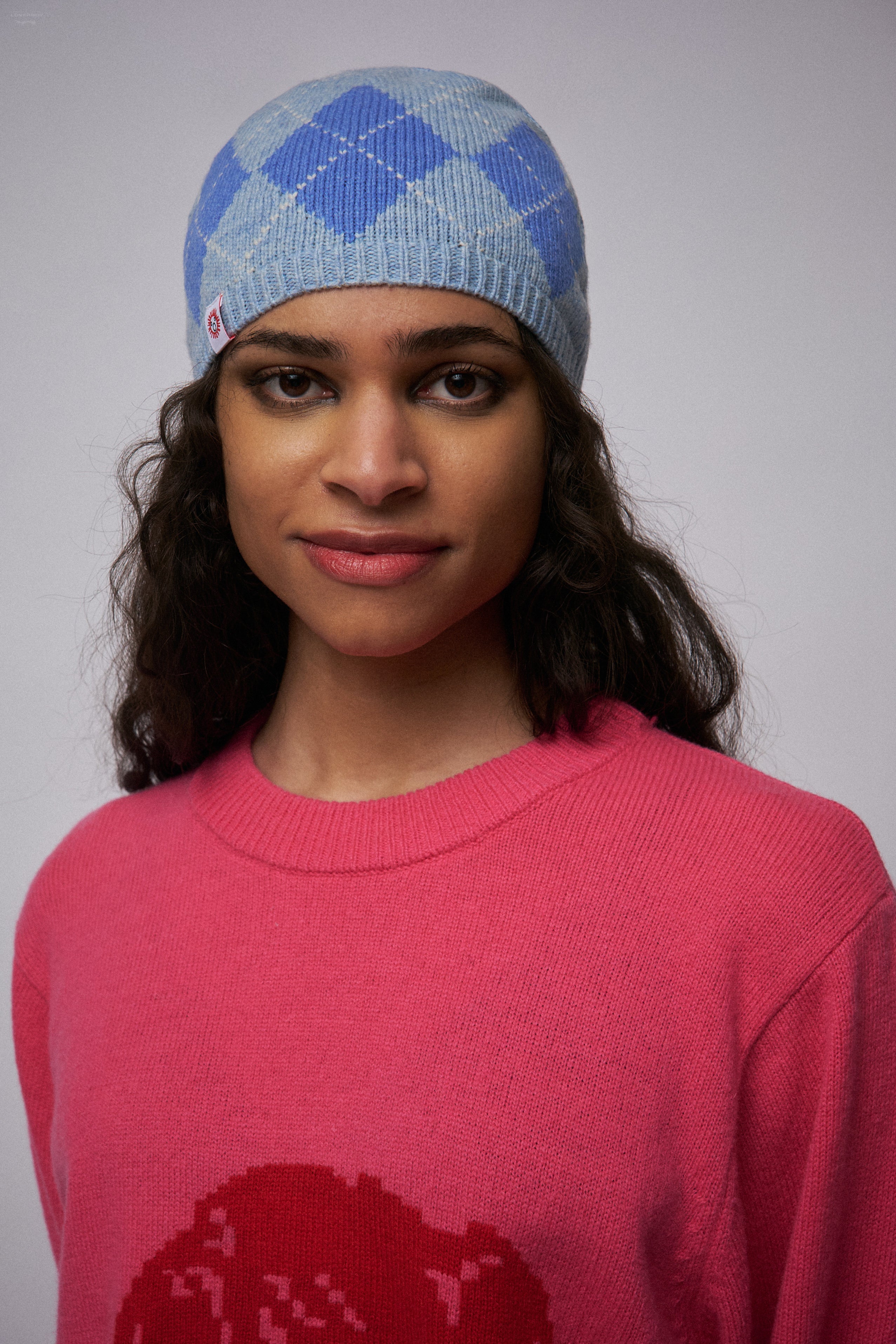 ARGYLE RIB BEANIE EXCLUSIVE in LIGHT BLUE - Image 2