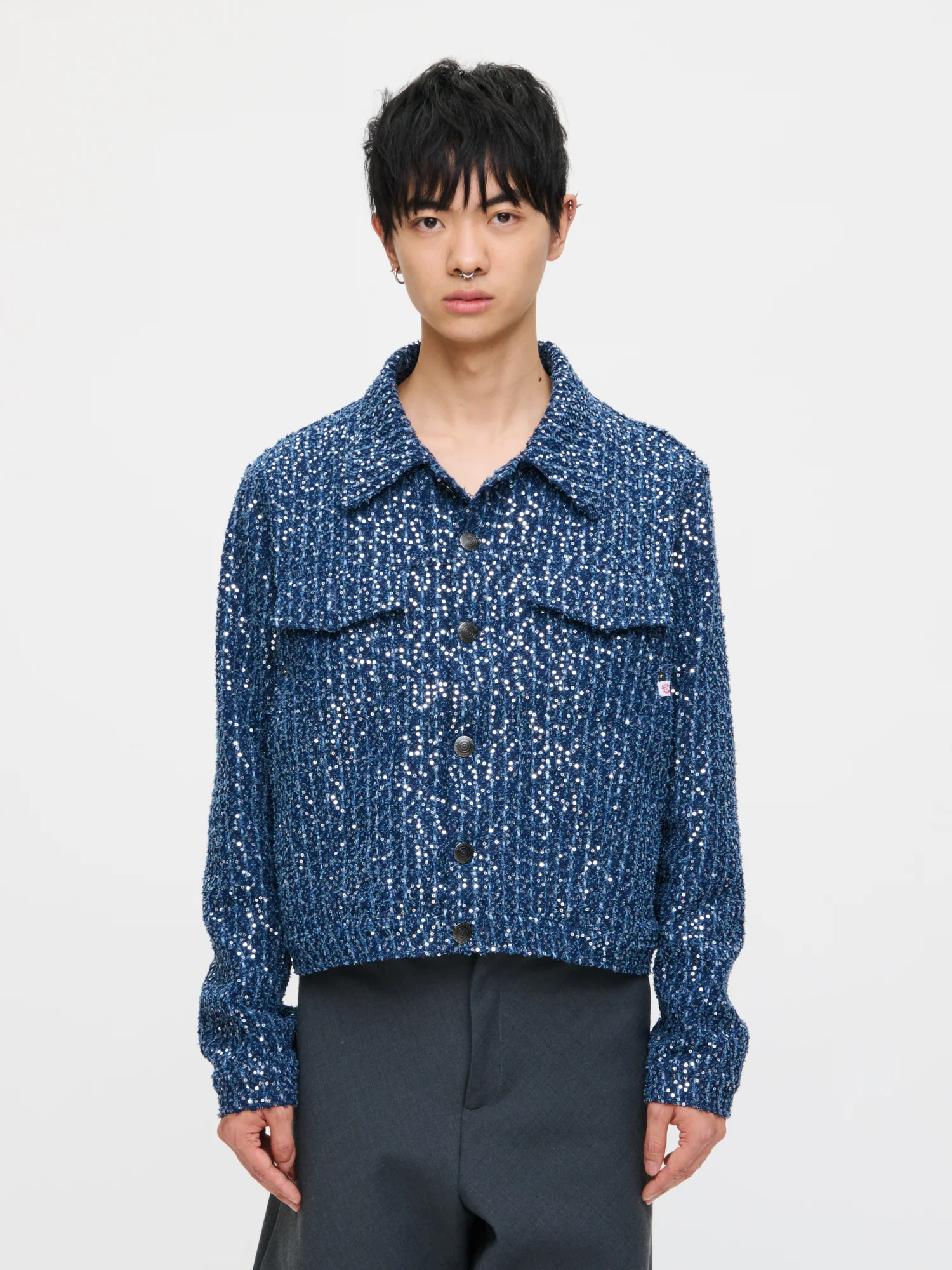 ART DENIM JACKET in BLUE
