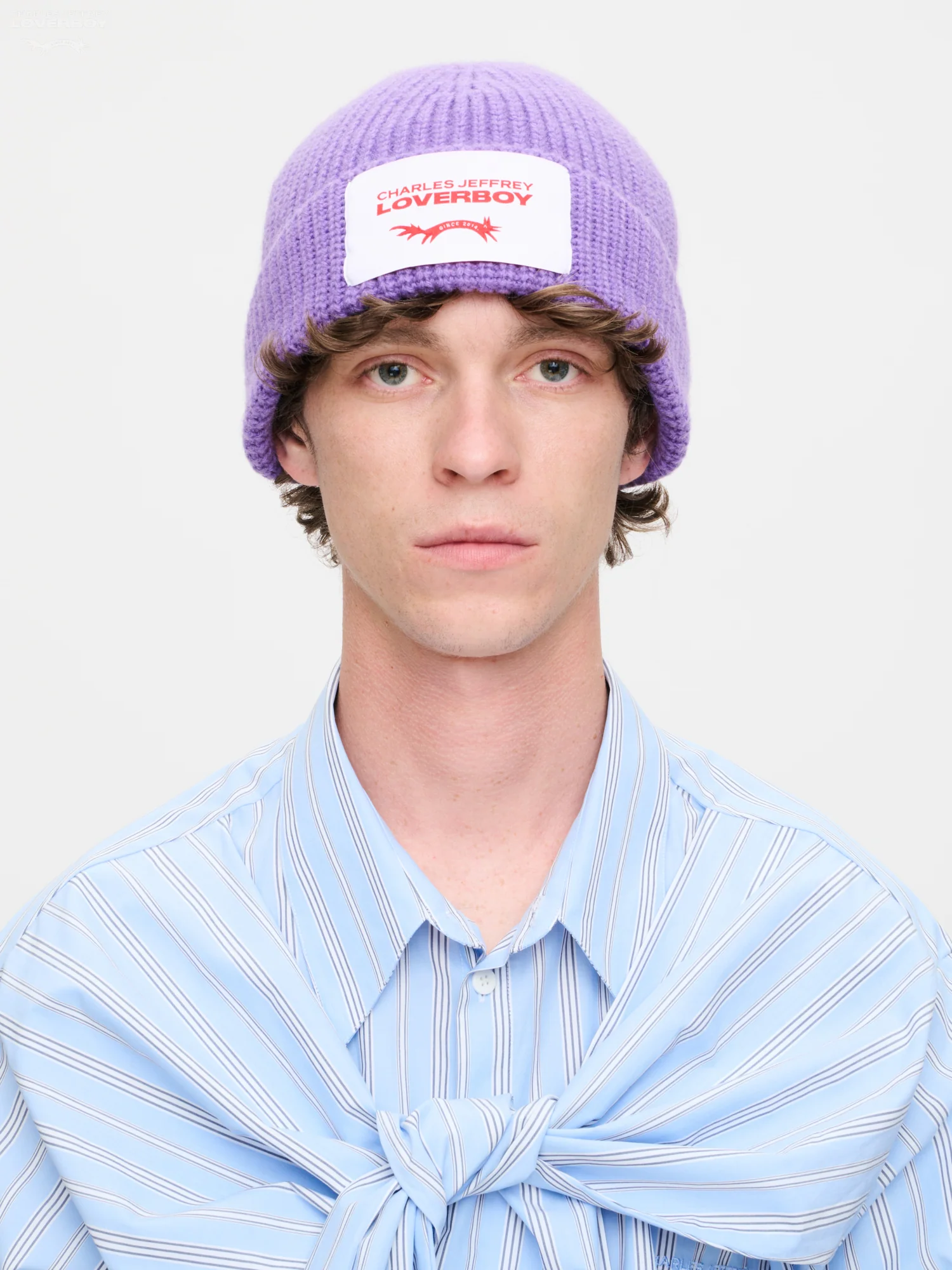 CHUNKY RIB BEANIE EXCLUSIVE in PURPLE - Image 2