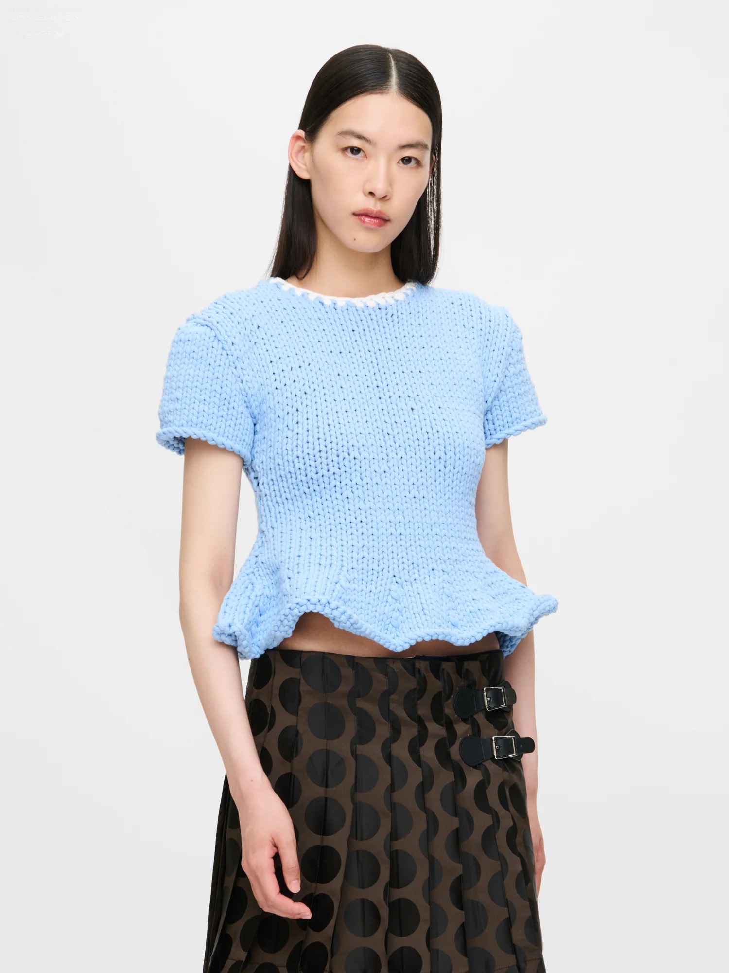 DOLLY TOP in BLUE ECRU