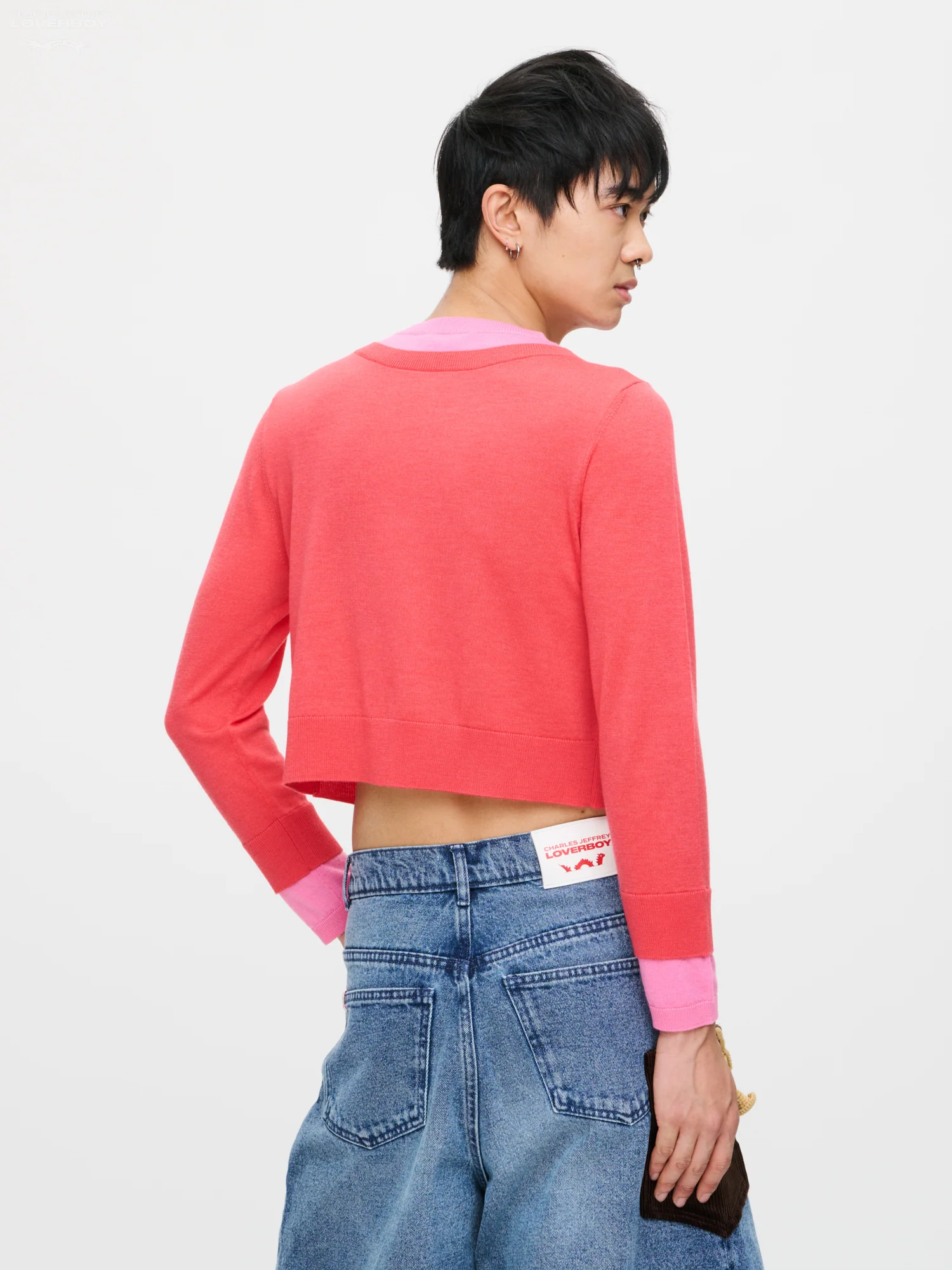 DOUBLE SOFT CARDI in CORAL PINK - Image 2