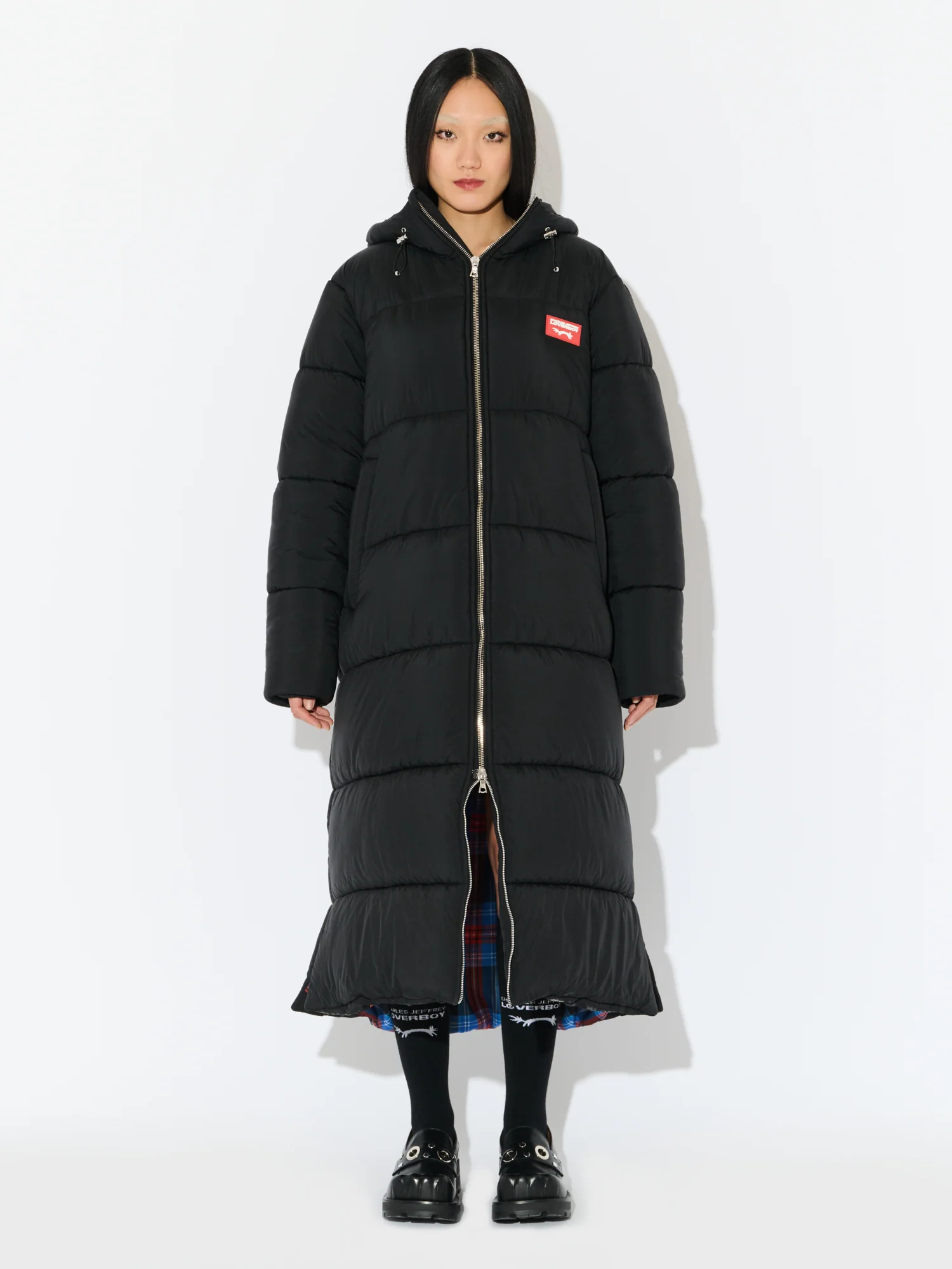 LONG BUNNY PUFFER JACKET in BLACK - Image 2