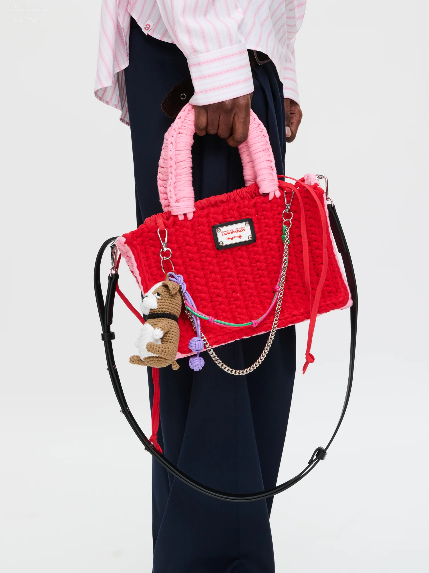 NANA BAG WITH BULLDOG CHARM in RED PINK - Image 2